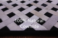 Thumbnail for Black & White Patchwork Natural Cowhide Rug - 8' 0
