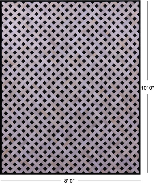 Black & White Patchwork Natural Cowhide Rug - 8' 0