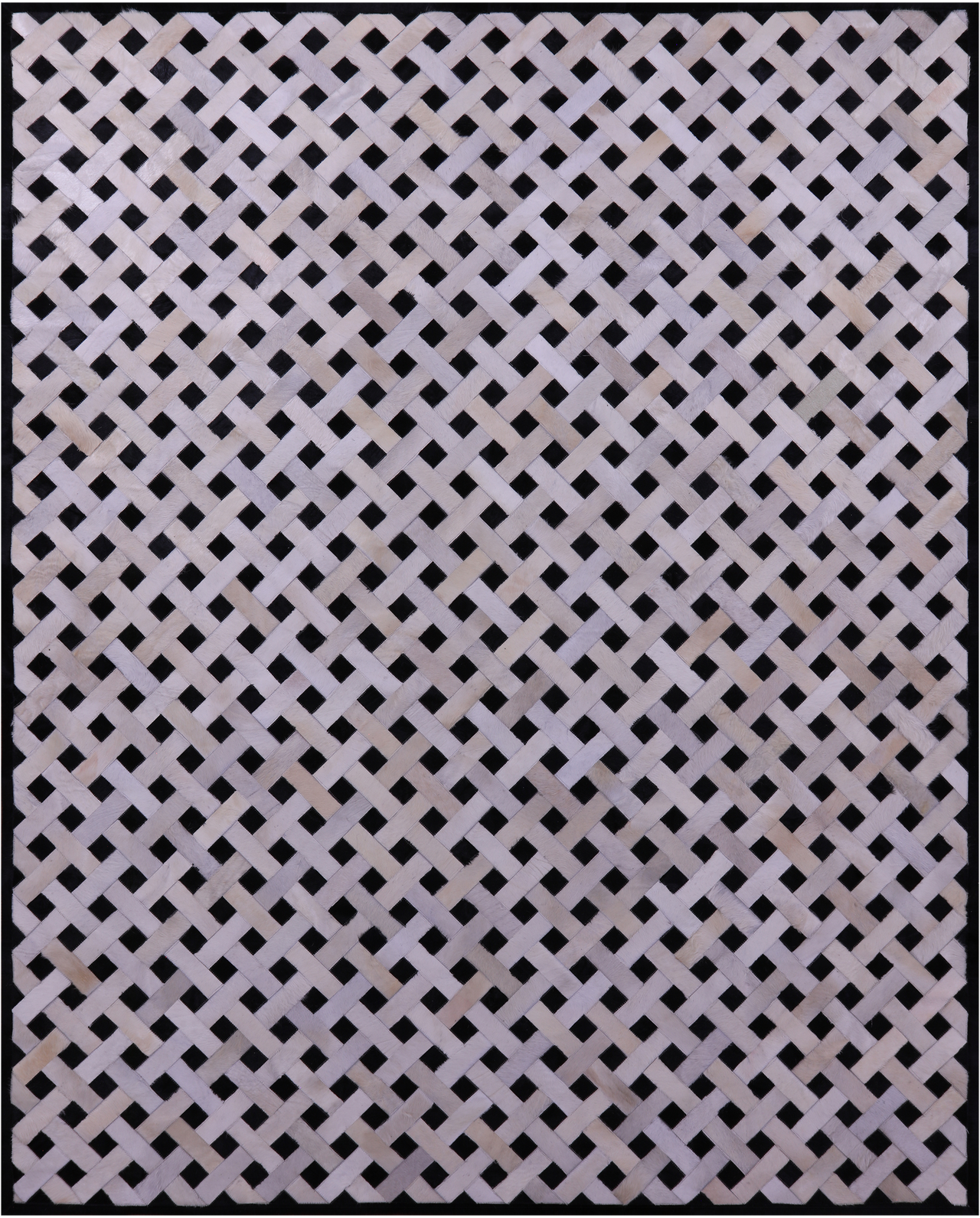Black & White Patchwork Natural Cowhide Rug - 8' 0" x 10' 0"