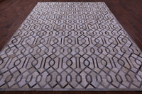 Thumbnail for Grey & White Patchwork Natural Cowhide Rug - 9' 0