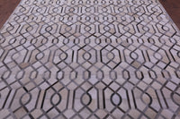 Thumbnail for Grey & White Patchwork Natural Cowhide Rug - 9' 0