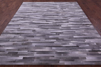 Thumbnail for Grey Brickwork Patchwork Natural Cowhide Rug - 8' 0