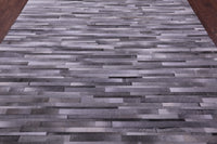 Thumbnail for Grey Brickwork Patchwork Natural Cowhide Rug - 8' 0