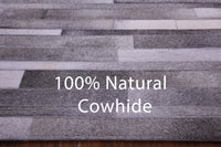 Thumbnail for Grey Brickwork Patchwork Natural Cowhide Rug - 8' 0