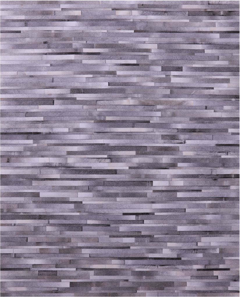 Grey Brickwork Patchwork Natural Cowhide Rug - 8' 0" x 10' 0"
