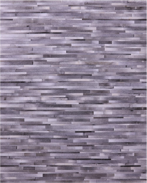 Grey Brickwork Patchwork Natural Cowhide Rug - 8' 0