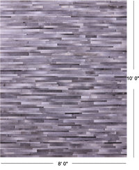 Thumbnail for Grey Brickwork Patchwork Natural Cowhide Rug - 8' 0