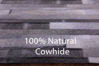 Thumbnail for Grey Brickwork Patchwork Natural Cowhide Rug - 6' 0