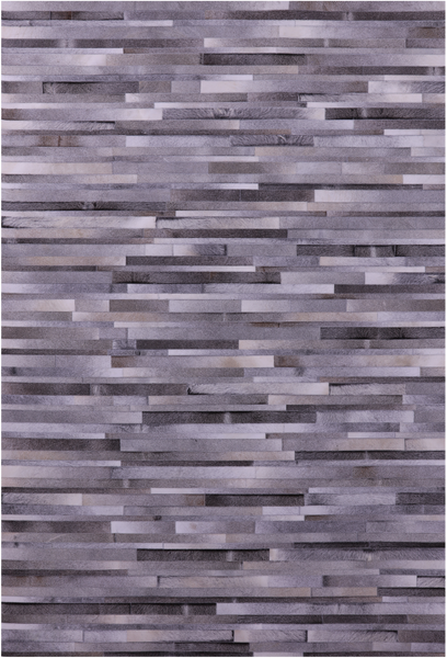 Grey Brickwork Patchwork Natural Cowhide Rug - 6' 0" x 9' 0"