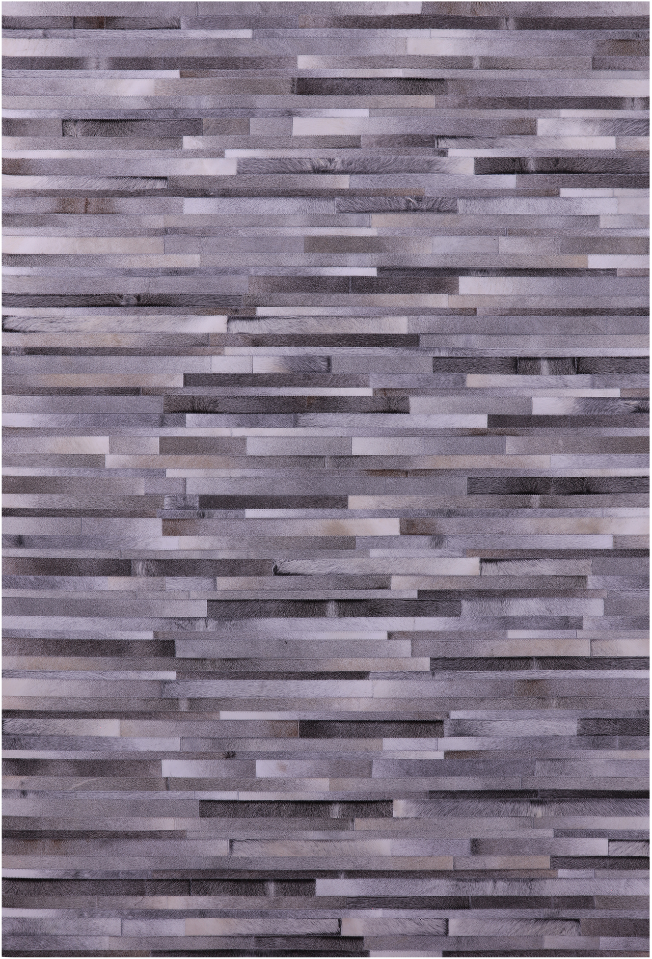 Grey Brickwork Patchwork Natural Cowhide Rug - 6' 0" x 9' 0"