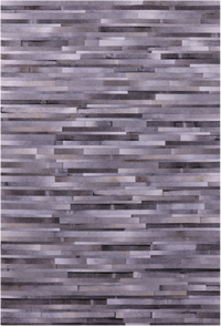 Thumbnail for Grey Brickwork Patchwork Natural Cowhide Rug - 6' 0