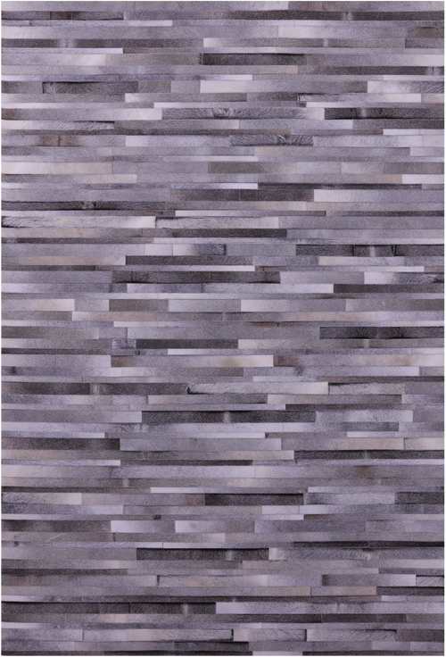Grey Brickwork Patchwork Natural Cowhide Rug - 6' 0