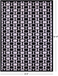 Thumbnail for Black & White Patchwork Natural Cowhide Rug - 9' 0