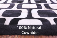 Thumbnail for Black & White Patchwork Natural Cowhide Rug - 9' 0