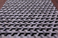 Thumbnail for Black & White Patchwork Natural Cowhide Rug - 8' 0