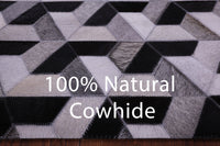 Thumbnail for Black & White Patchwork Natural Cowhide Rug - 8' 0