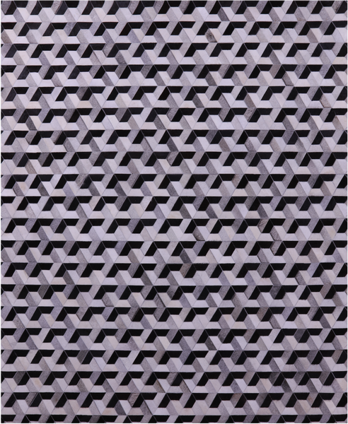 Black & White Patchwork Natural Cowhide Rug - 8' 0" x 10' 0"