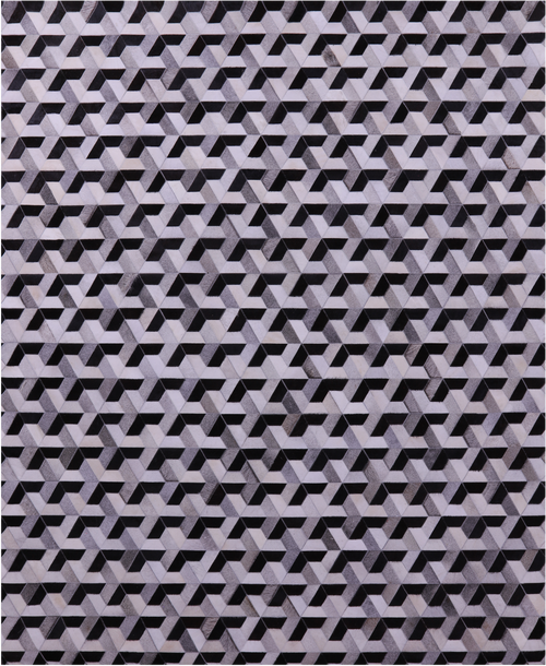 Black & White Patchwork Natural Cowhide Rug - 8' 0