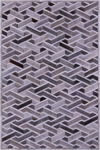 Thumbnail for Grey Patchwork Natural Cowhide Rug - 6' 0