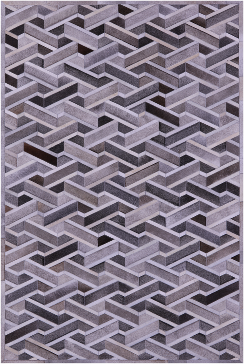 Grey Patchwork Natural Cowhide Rug - 6' 0