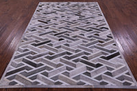 Thumbnail for Grey Patchwork Natural Cowhide Rug - 6' 0