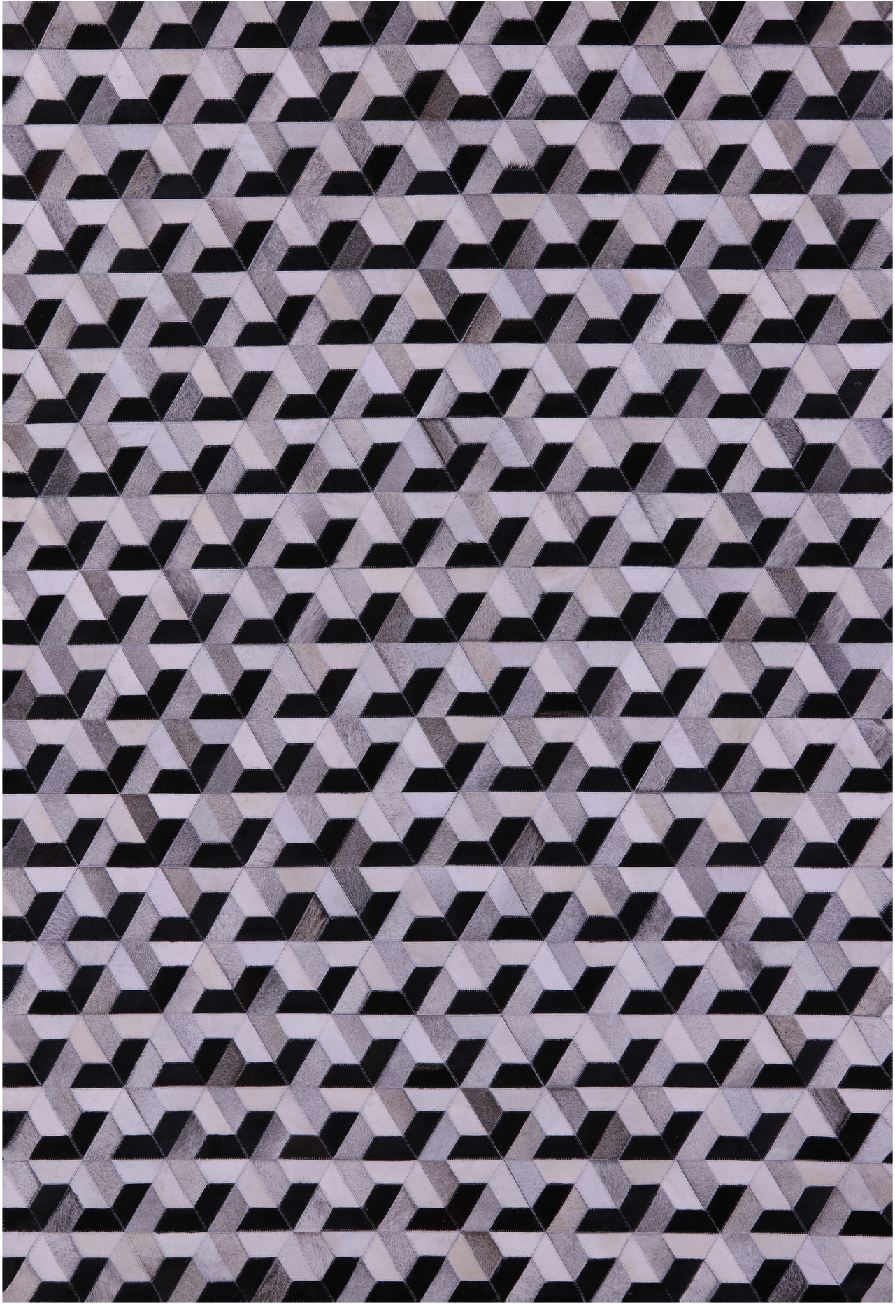 Black & White Patchwork Natural Cowhide Rug - 6' 0" x 9' 0"