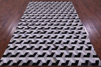 Thumbnail for Black & White Patchwork Natural Cowhide Rug - 6' 0