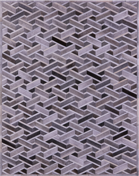 Grey Patchwork Natural Cowhide Rug - 8' 0" x 10' 0"