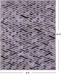Thumbnail for Grey Patchwork Natural Cowhide Rug - 8' 0