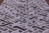 Thumbnail for Grey Patchwork Natural Cowhide Rug - 8' 0
