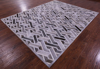 Thumbnail for Grey Patchwork Natural Cowhide Rug - 8' 0