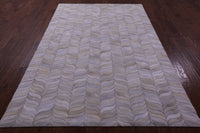 Thumbnail for Ivory Patchwork Natural Cowhide Rug - 6' 0