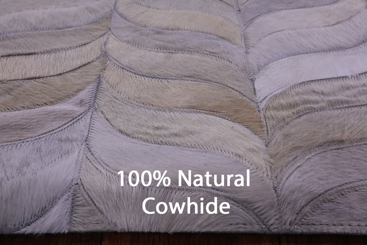 Ivory Patchwork Natural Cowhide Rug - 6' 0" x 9' 0"