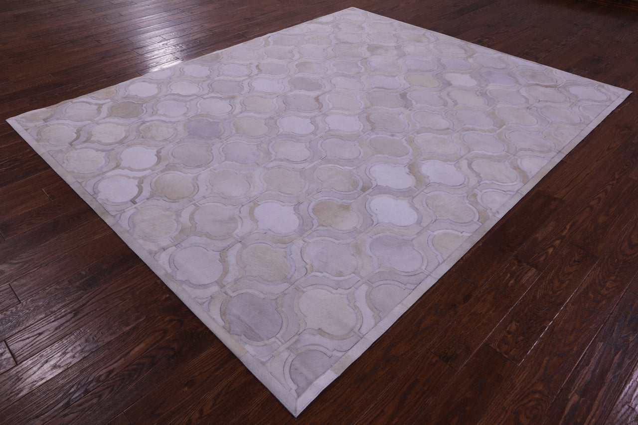 Ivory Patchwork Natural Cowhide Rug - 8' 0" x 10' 0"