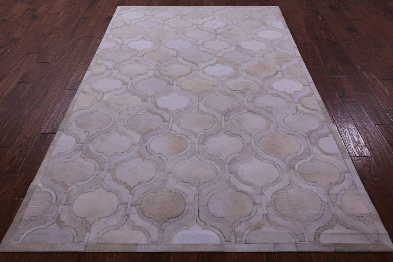 Ivory Patchwork Natural Cowhide Rug - 6' 0" x 9' 0"