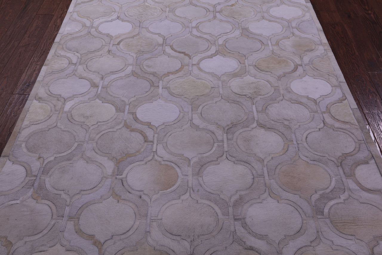 Ivory Patchwork Natural Cowhide Rug - 6' 0" x 9' 0"