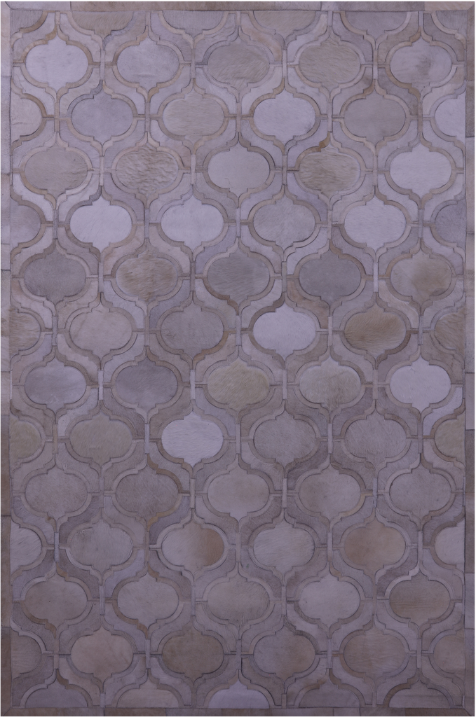 Ivory Patchwork Natural Cowhide Rug - 6' 0" x 9' 0"