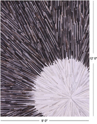 Thumbnail for Brown & White Patchwork Natural Cowhide Rug - 9' 0