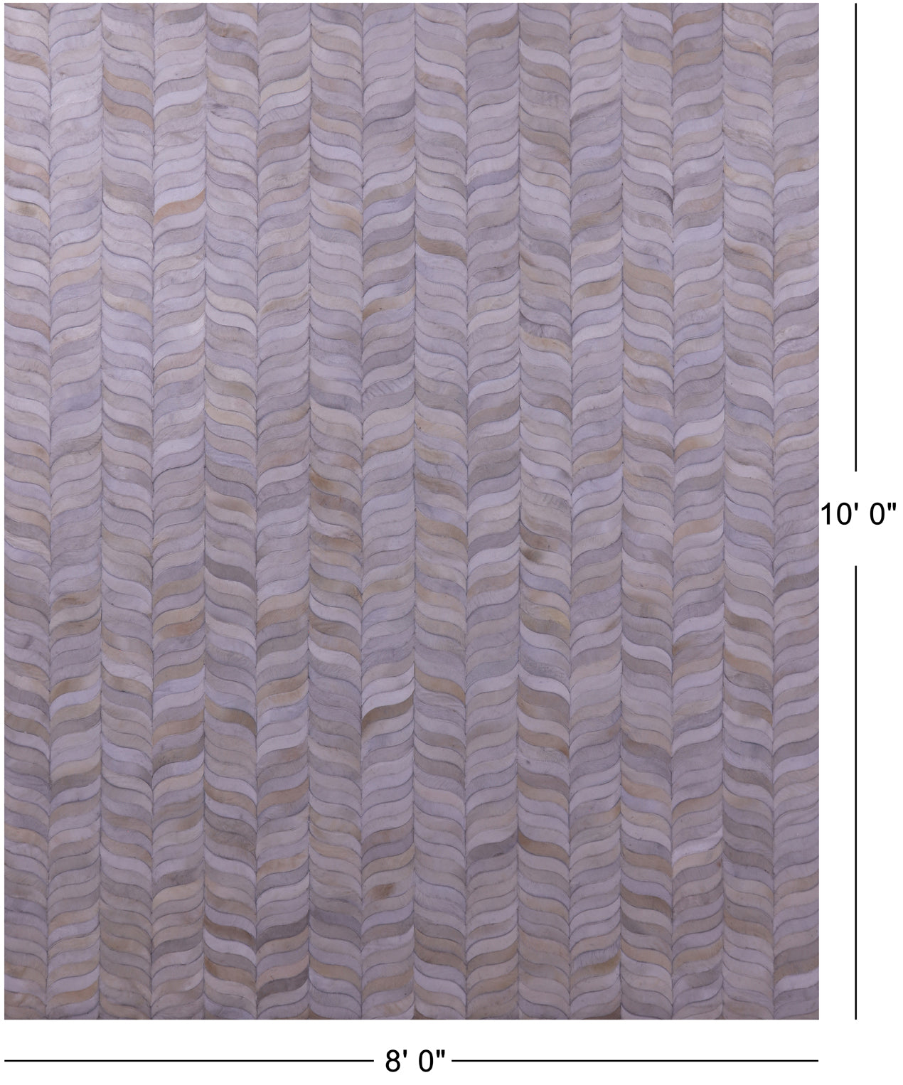 Ivory Patchwork Natural Cowhide Rug - 8' 0" x 10' 0"