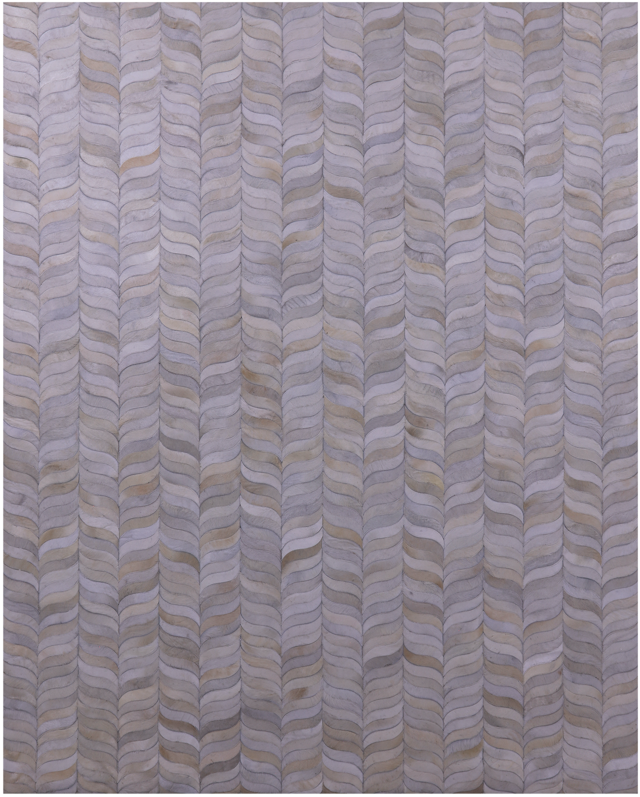 SUPER SALE Leaves Design Ivory Patchwork Natural Cowhide Area Rug - 8' 0" x 10' 0"