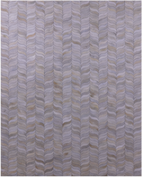Thumbnail for SUPER SALE Leaves Design Ivory Patchwork Natural Cowhide Area Rug - 8' 0
