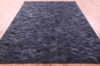Thumbnail for Black Patchwork Natural Cowhide Rug - 8' 0