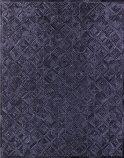 Black Patchwork Natural Cowhide Rug - 8' 0" x 10' 0"