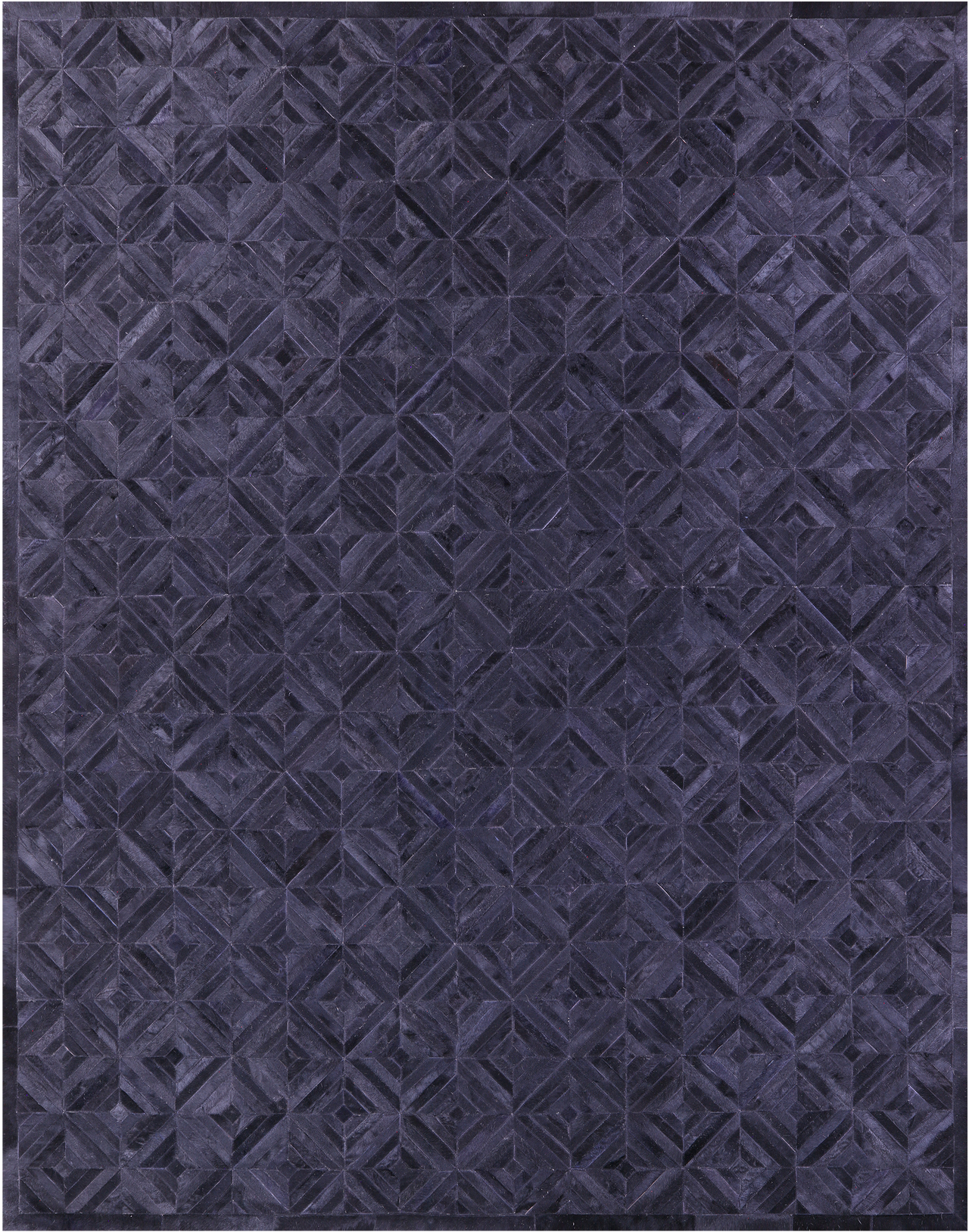 Black Patchwork Natural Cowhide Rug - 8' 0" x 10' 0"