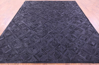 Thumbnail for Black Patchwork Natural Cowhide Rug - 8' 0