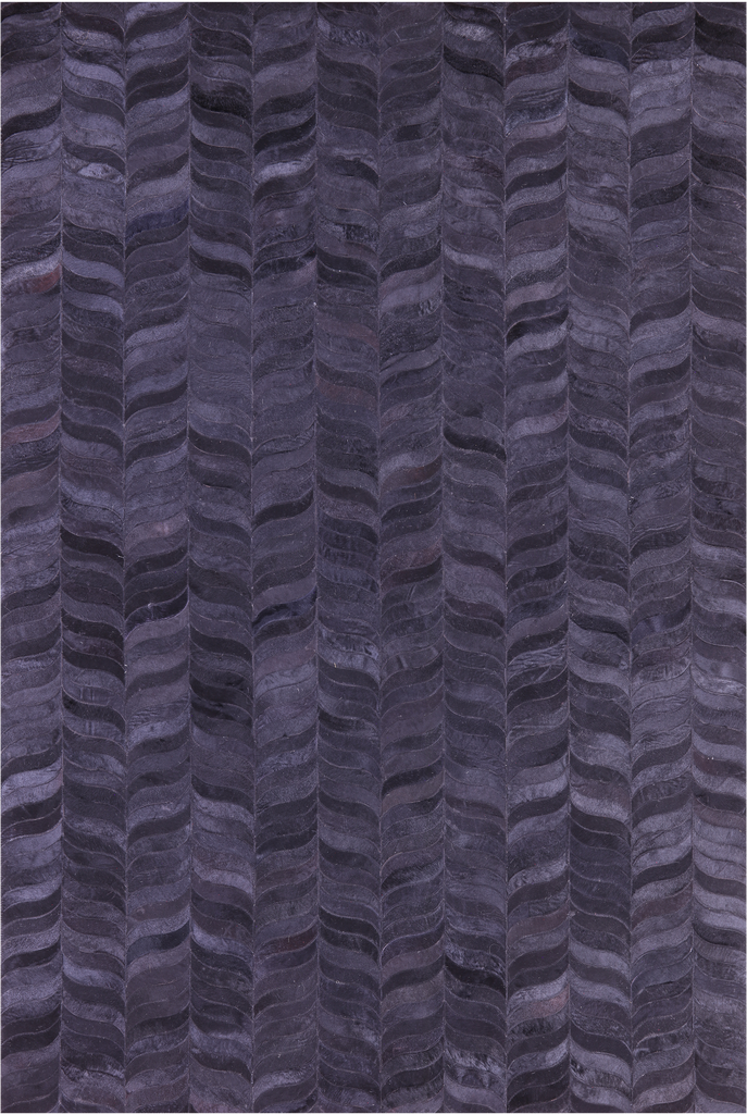 Black Patchwork Natural Cowhide Rug - 6' 0" x 9' 0"