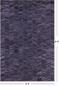 Thumbnail for Black Patchwork Natural Cowhide Rug - 6' 0