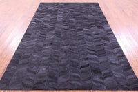 Thumbnail for Black Patchwork Natural Cowhide Rug - 6' 0