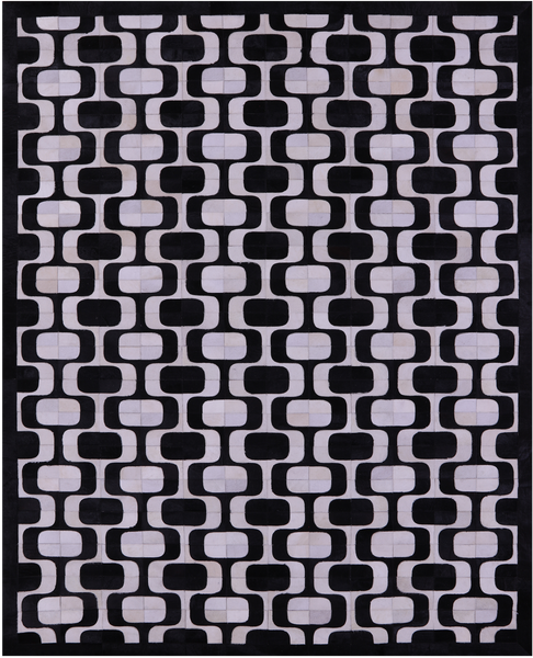Black & White Patchwork Natural Cowhide Rug - 8' 0" x 10' 0"