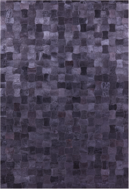 Black Patchwork Natural Cowhide Rug - 6' 0